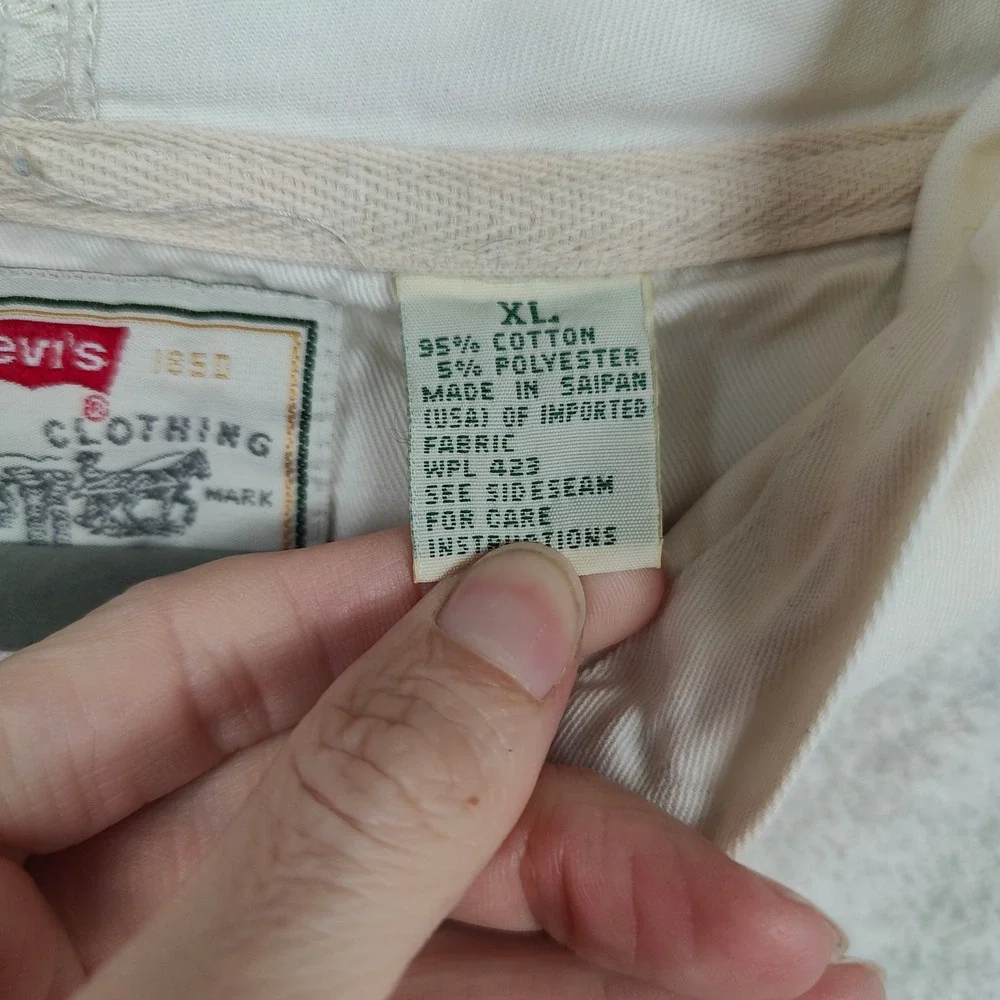 Levis‎ Mens Vintage Hooded Henley Pullover Oatmeal Cream XL Heavyweight Hoodie